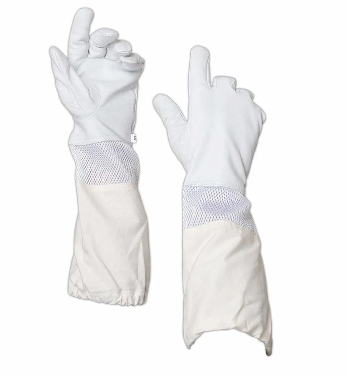 Goatskin beekeeping gloves, sized to the hand rather than to the gauntlet